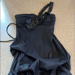 City Triangles One Shoulder Black Mini Dress